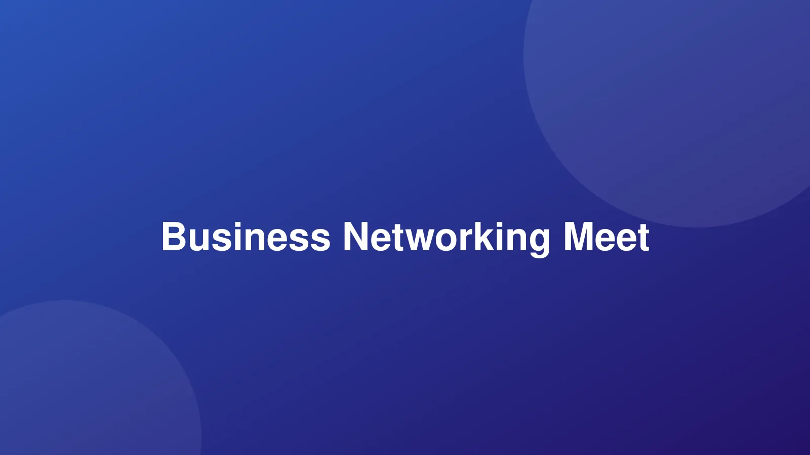Business Networking Meet — Pune banner